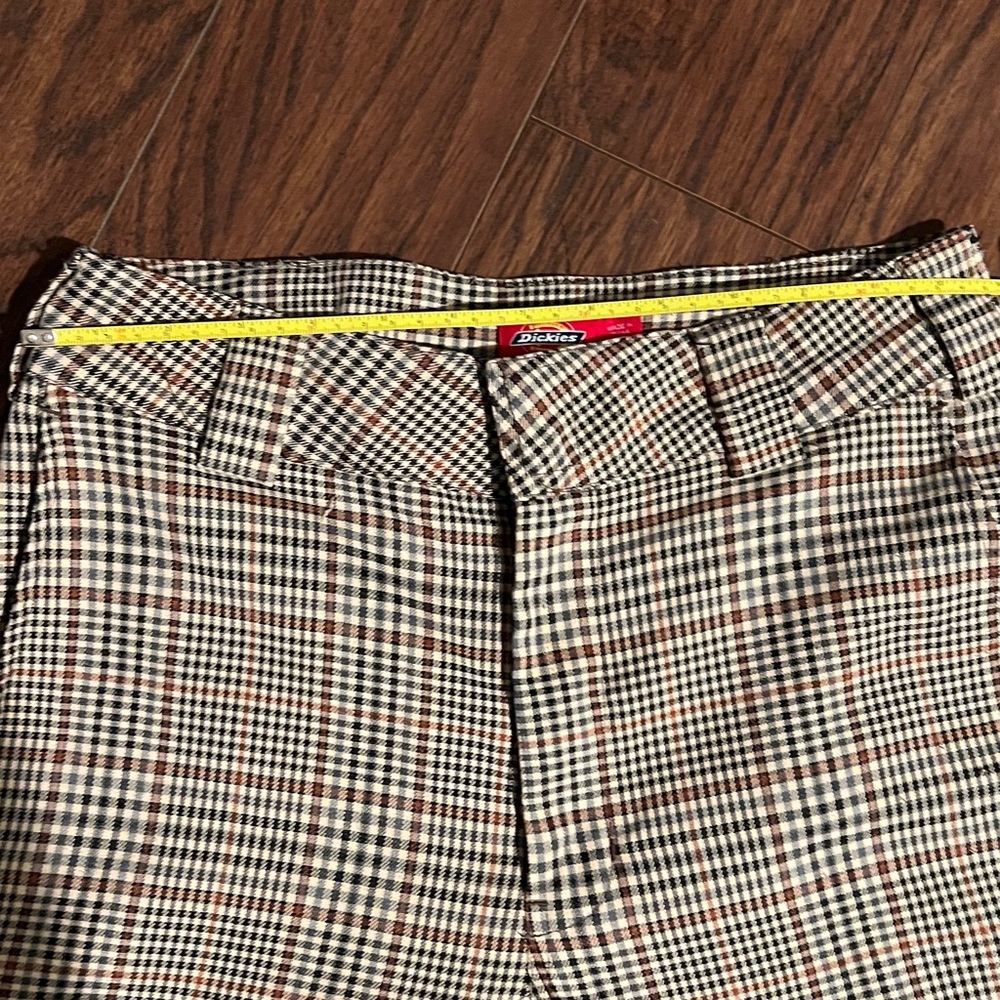 Dickies Girl Plaid Cropped/Ankle Pants, Brown, size 5 - Picture 7 of 9